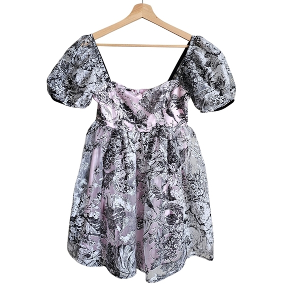 Sugar Thrillz Dollz Kills Pink and Black Lolita Puff Sleeve Mini Dress Size Smal - Picture 2 of 6